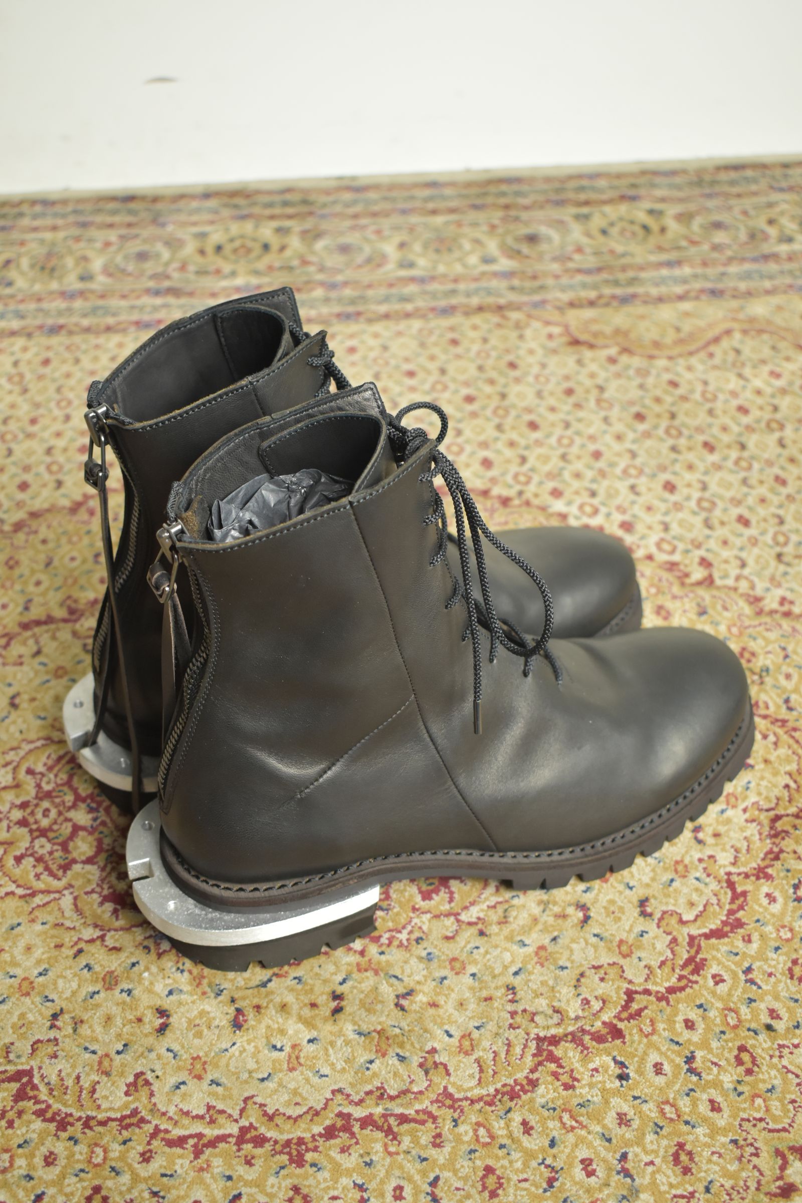 Metal Heel Balmoral Back Zip Boots"Teacore Black" / メタルヒールバルモラルバックジップブーツ"ティーコアブラック"