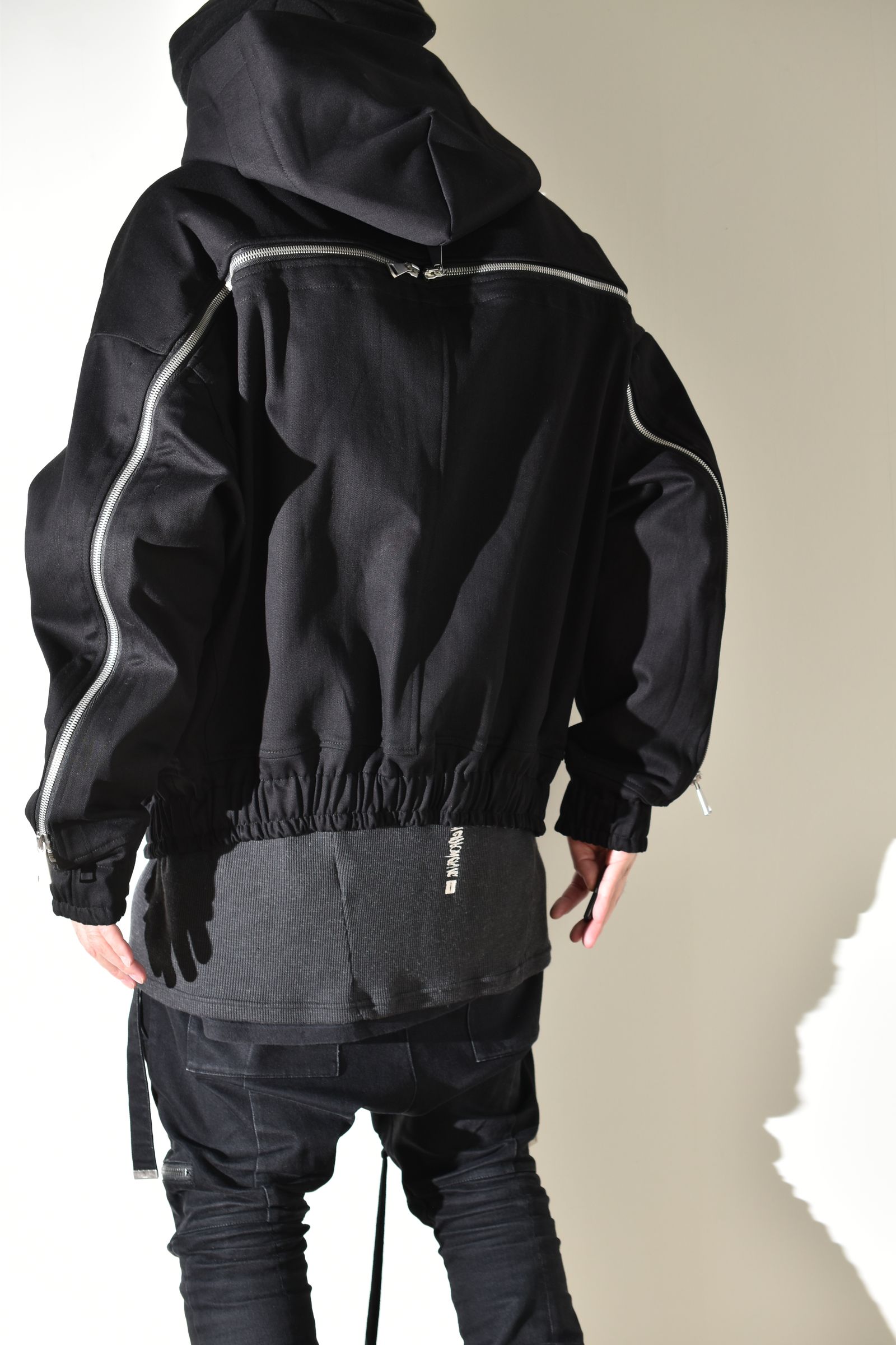 Denim Zip Hoodie Blouson"Black" / デニムジップフーディブルゾン"ブラック"