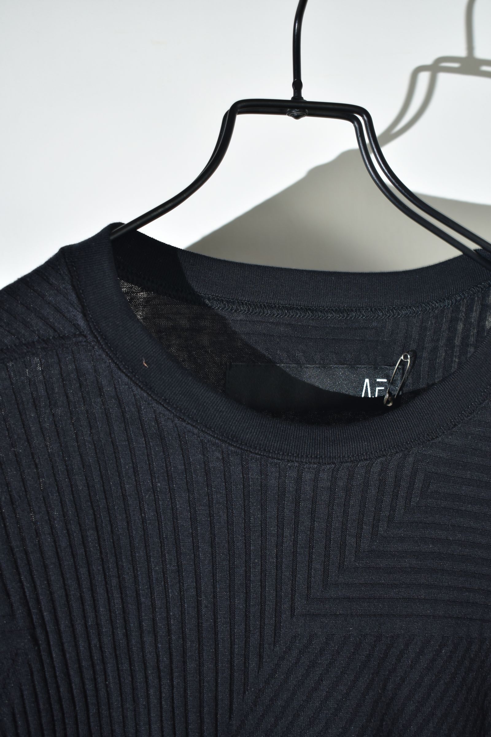 Deformed Stripe Pattern Jumbo Tee "Black" /ディフォルメドストライプパターンジャンボTee"ブラック"