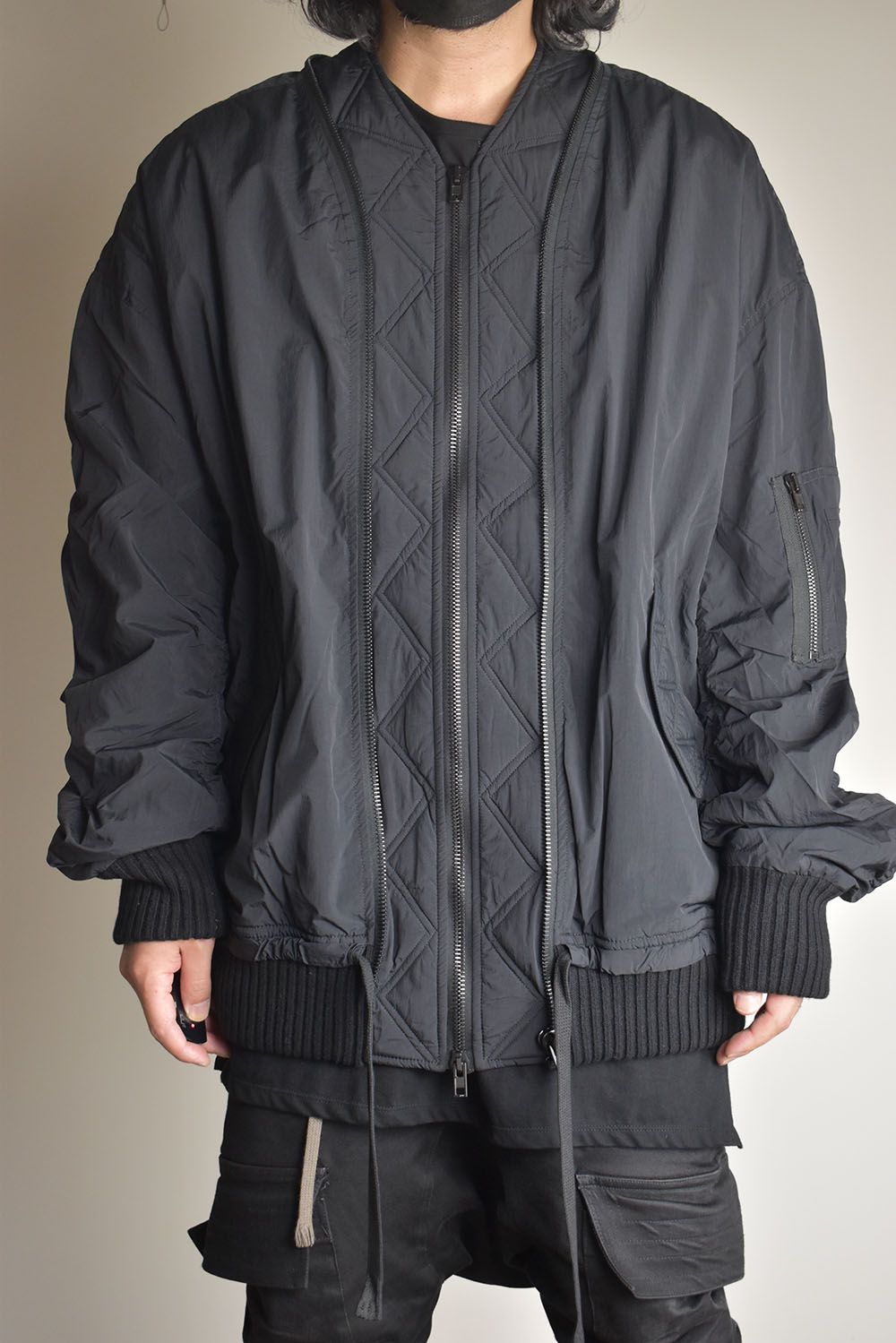 Over Sized Bomber Jacket"Black" / オーバーサイズボンバージャケット"ブラック"