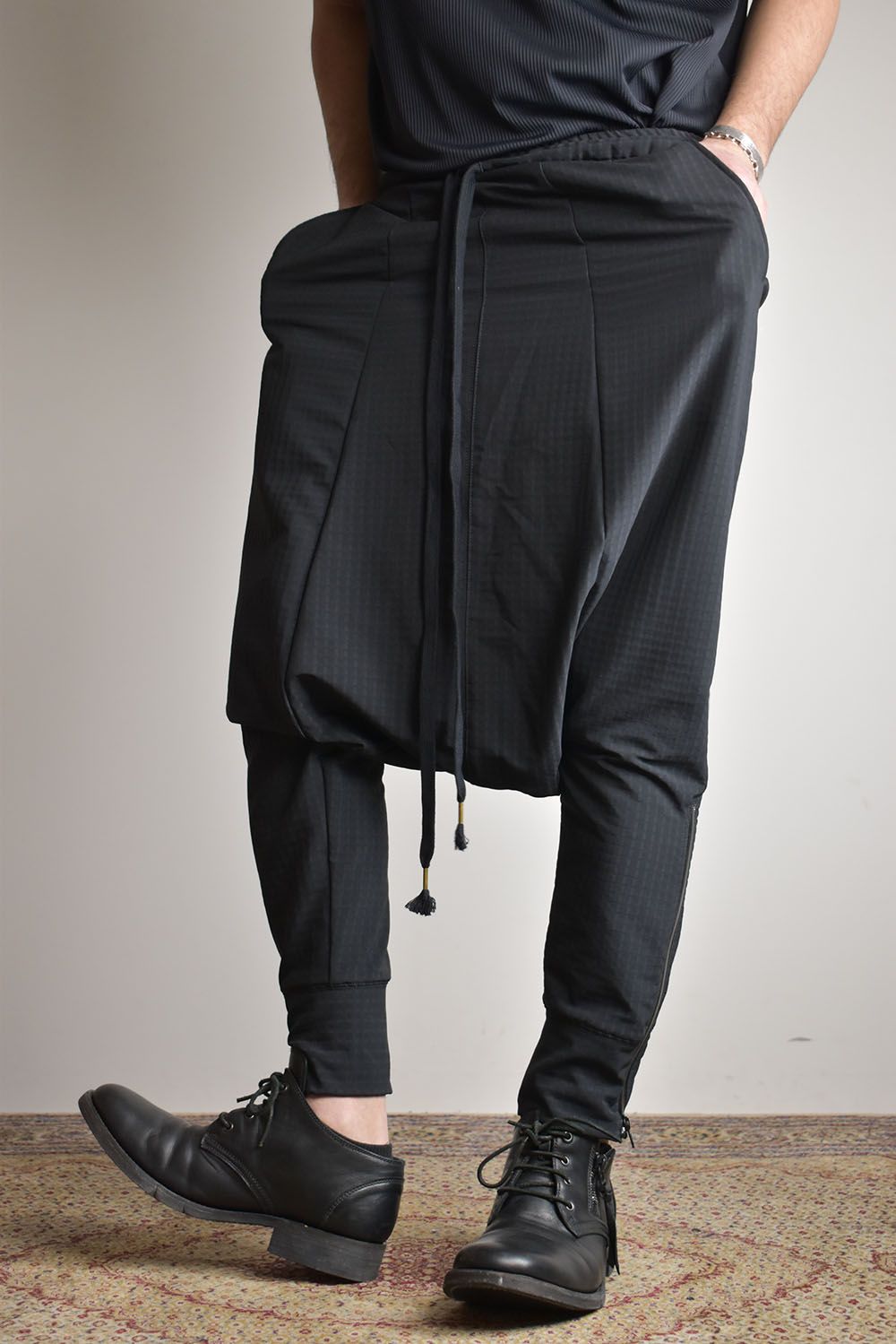 Storm Fleece Low Crotch Sarrouel Pants"Balck"/ストームフリースロークロッチサルエルパンツ"ブラック"