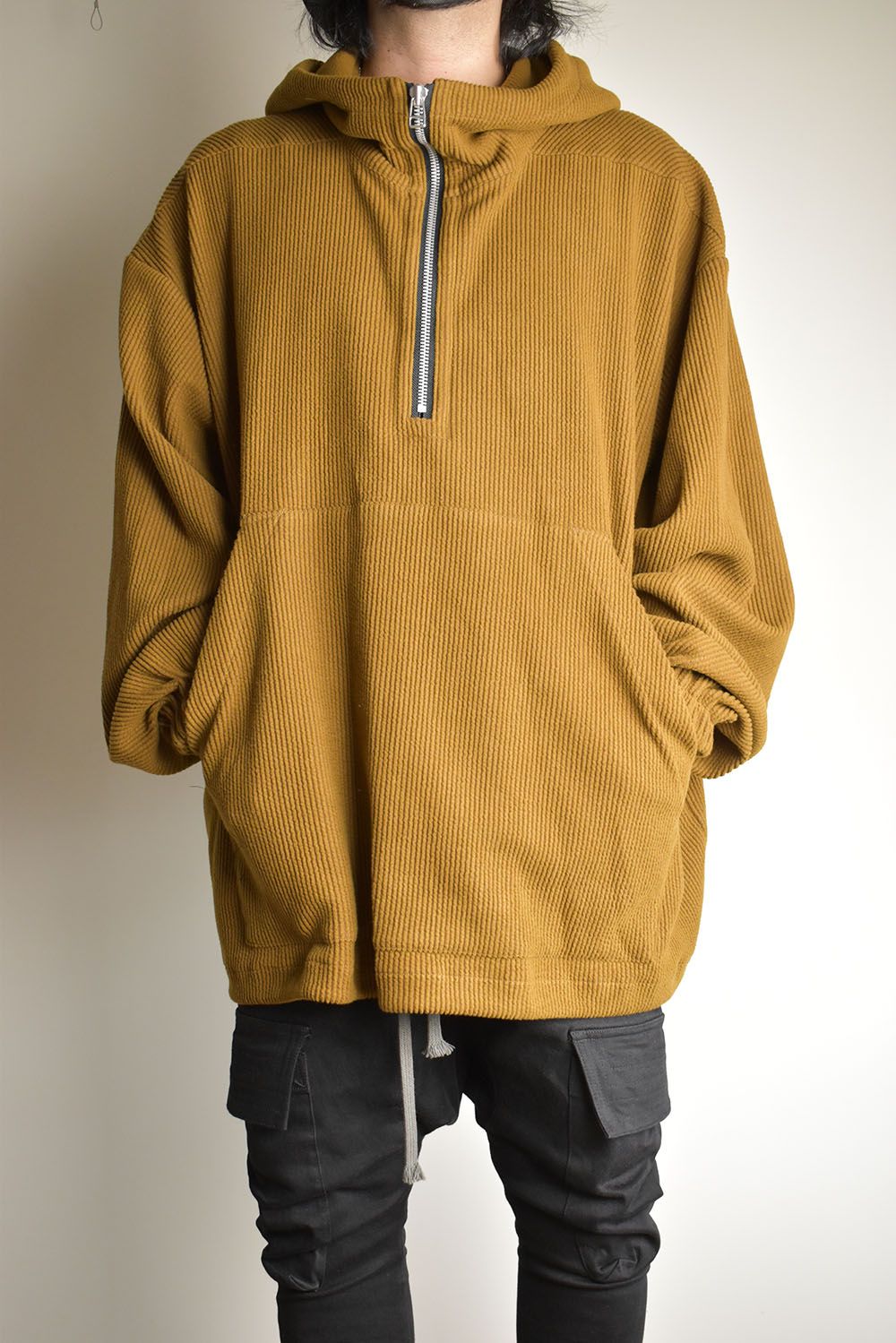 Kint Corduroy Hoodie"Camel" / ニットコーデュロイフーディ"キャメル"