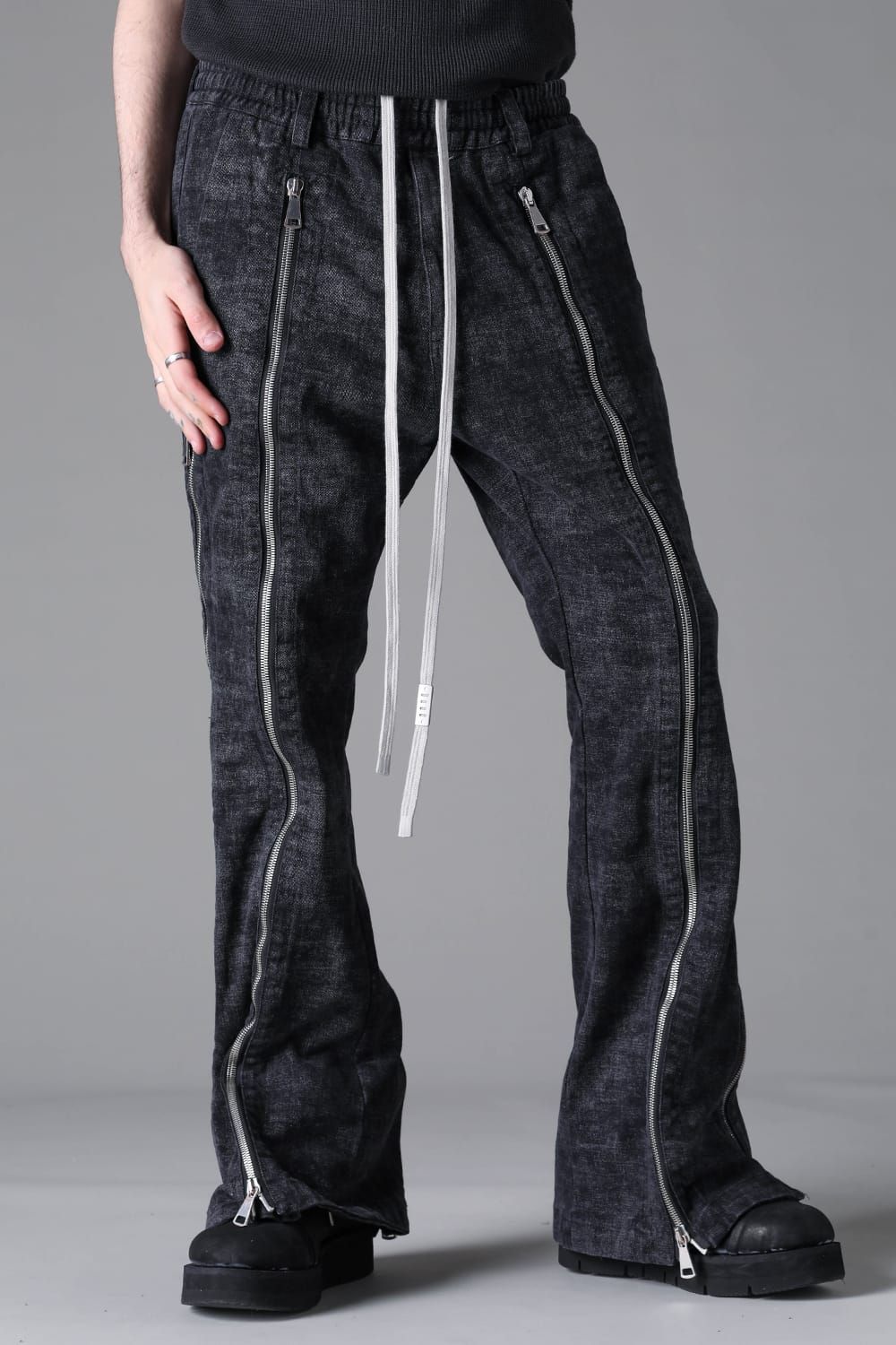 《2026AW先行予約》Zipped Fared Pants"D.Grey" / ジップフレアパンツ"ダークグレー"