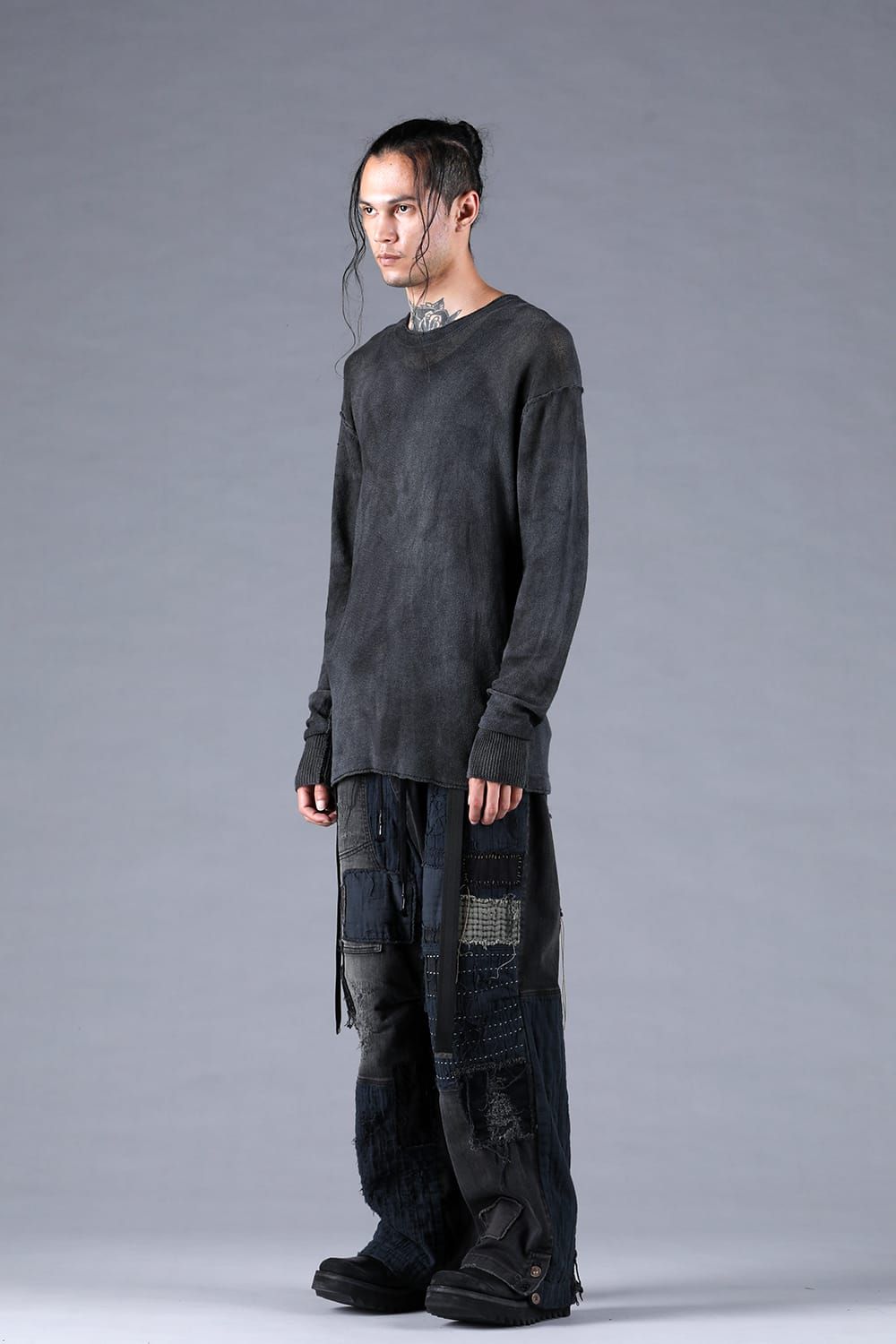 7G Paper Yarn Knit Pullover"Black" / 7Gペーパーヤーンニットプルオーバー"ブラック"