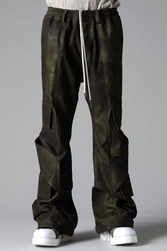 《2025AW先行予約》Synthetic Leather Belt Cargo Boots Cut"Black / Khaki" / シンセティックレザーベルトカーゴブーツカット"ブラック/カーキ"