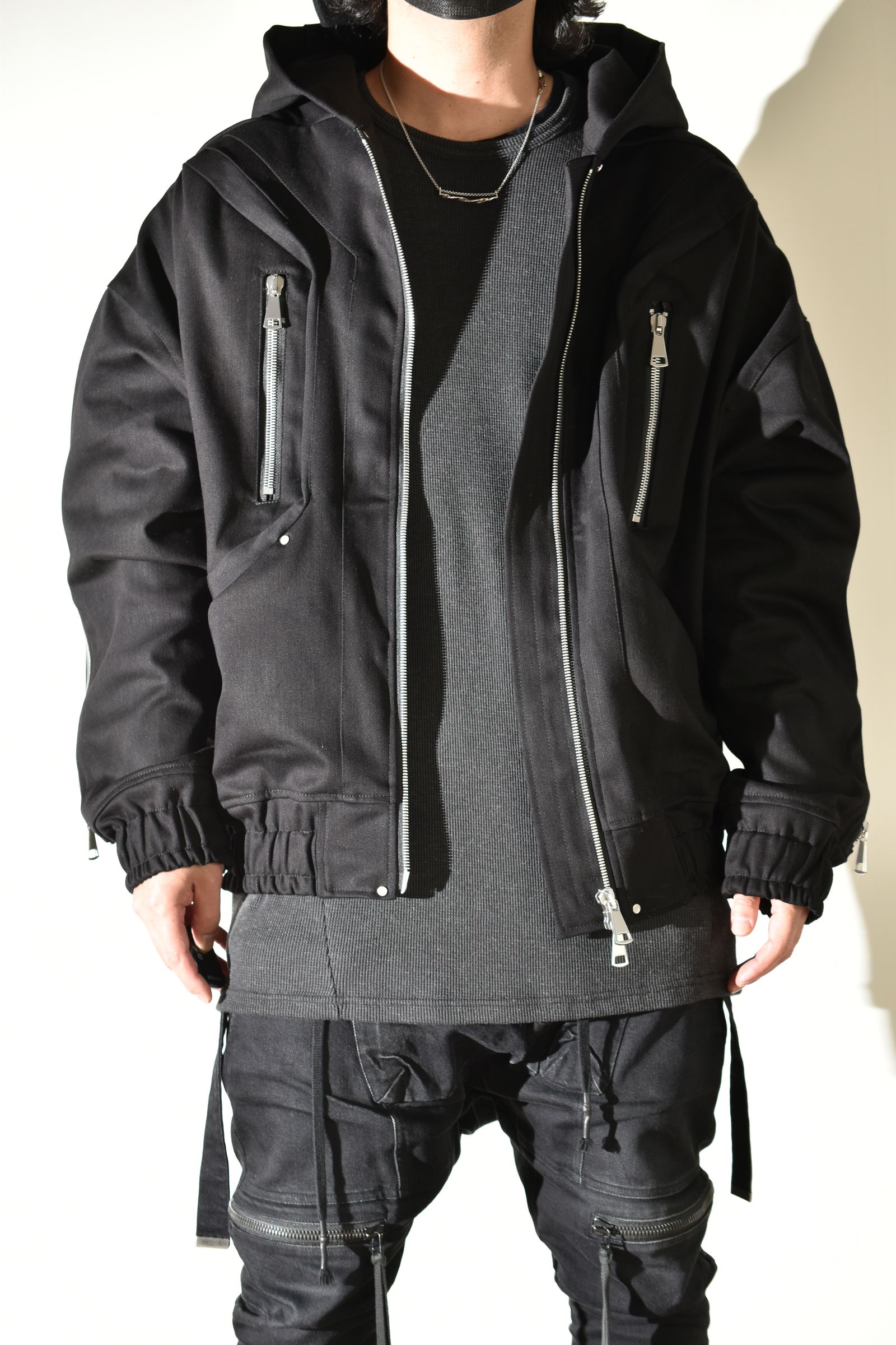 Denim Zip Hoodie Blouson"Black" / デニムジップフーディブルゾン"ブラック"