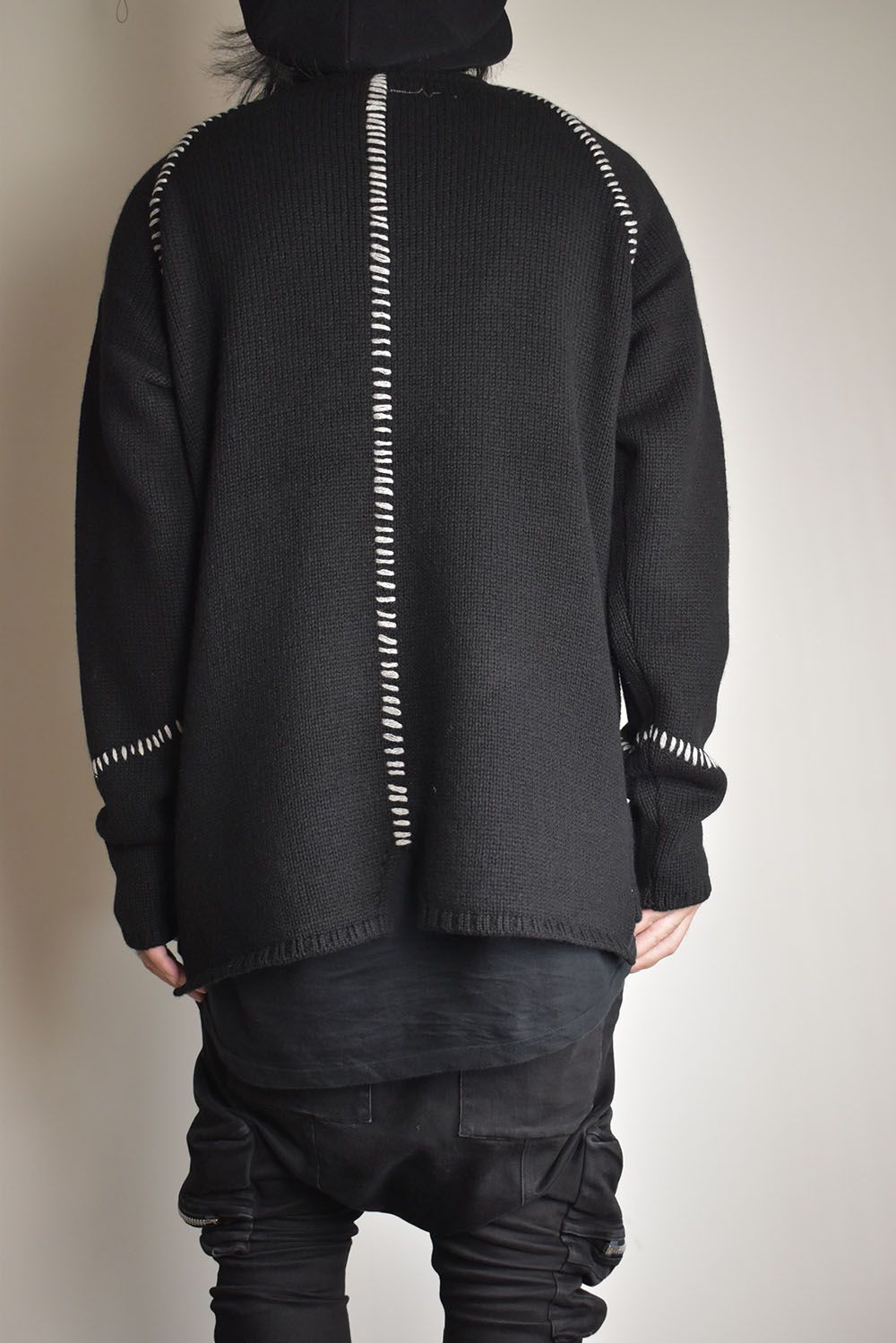 Over Lock Knit Pullover"Black" / オーバーロックニットプルオーバー"ブラック"