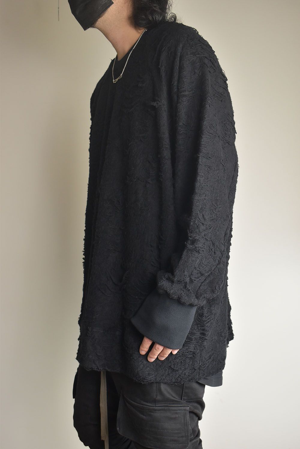 Damage Pile Dolman Top"Black" / ダメージパイル ドルマントップ"ブラック"