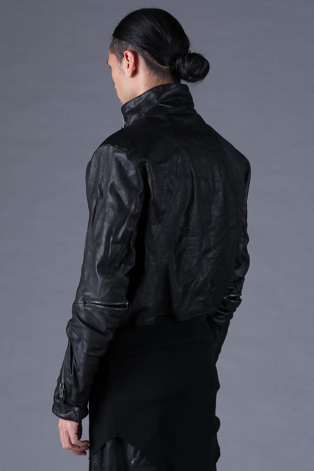 《2027SS先行予約分》Horse Leather Double-Zip Bomber Jacket"Black" / ホースレザーダブルジップボンバージャケット "ブラック"