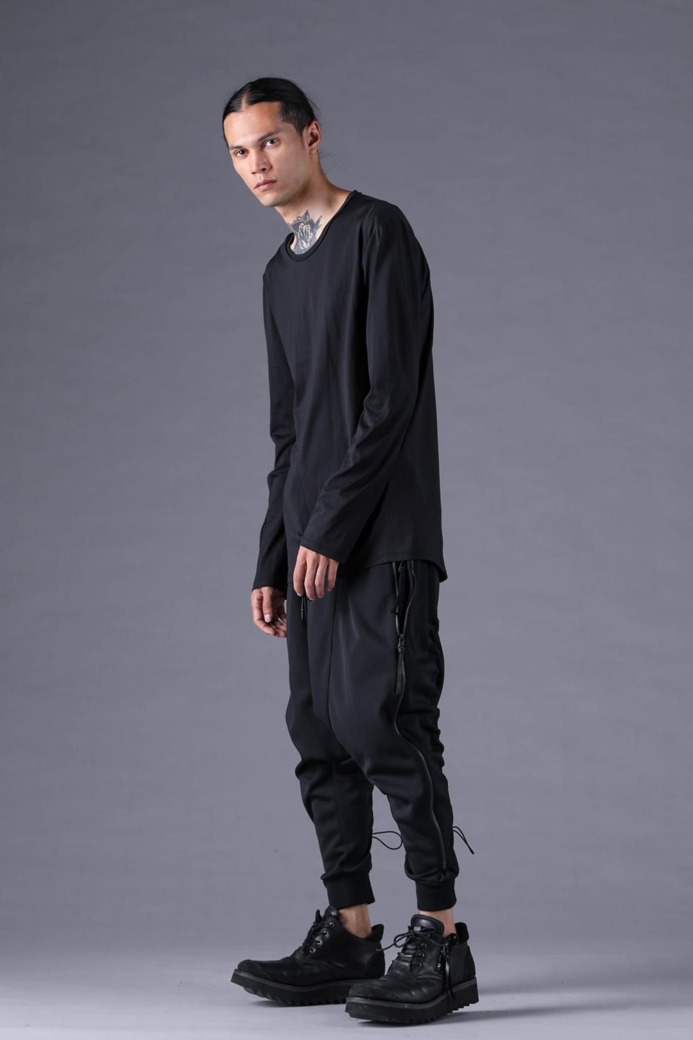 《2027SS先行予約分》100/3 Cotton L/ST T-Shirt"Black" / 100/3天竺ロングスリーブTee"ブラック"