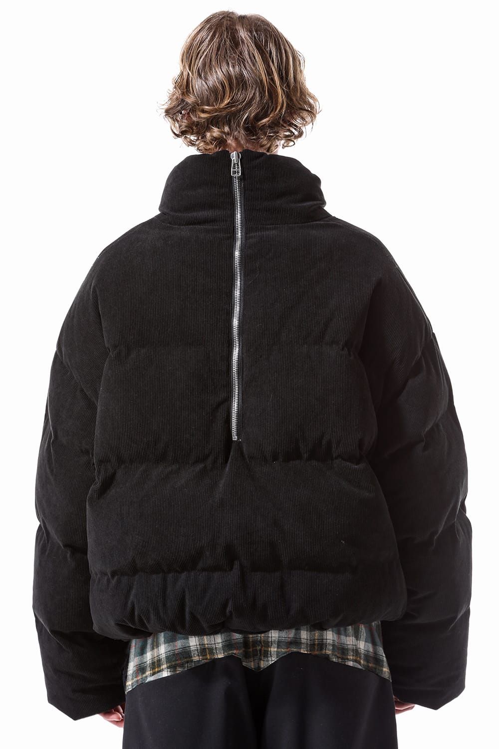 Corduroy High Neck Down jacket"Black/Brown"/コーデュロイハイネックダウンジャケット"ブラック/ブラウン"