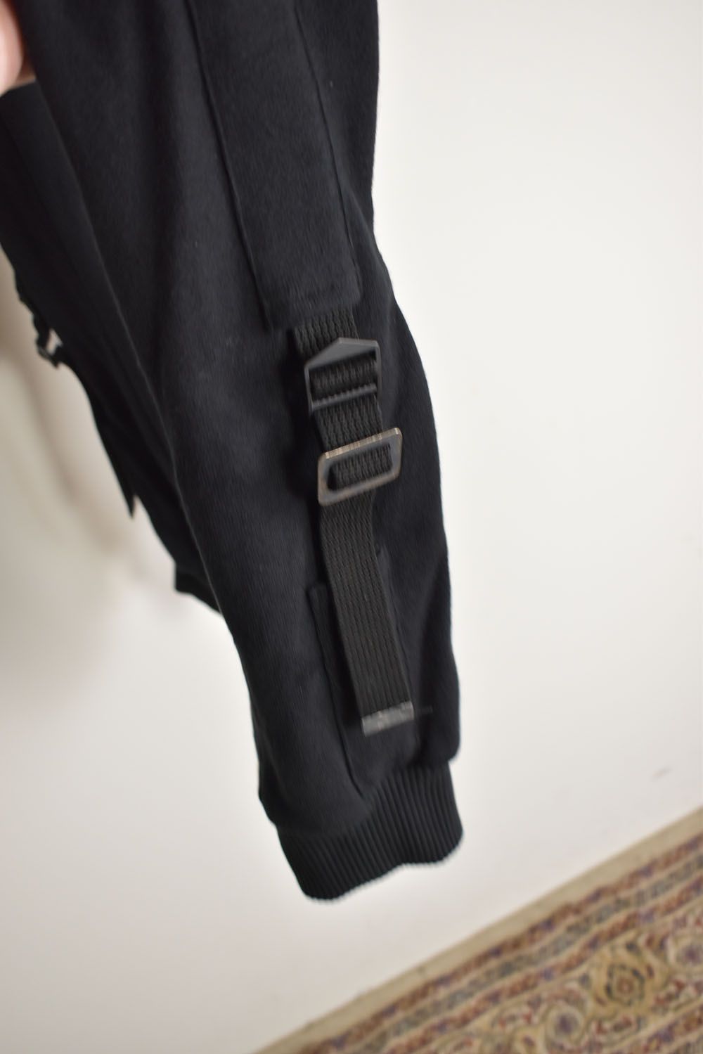 Non-ply Yarn Lined Belt Adjustable Crotch Jog Pants "Black" / 無撚糸裏毛ベルトアジャストロークロッチジョグパンツ"ブラック"