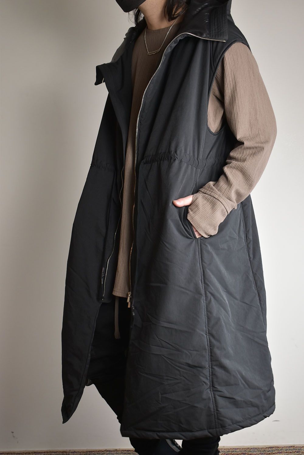 Chill Buster Sleeve Less Long Parka"Black"/チルバスタースリーブレスロングパーカー"ブラック"