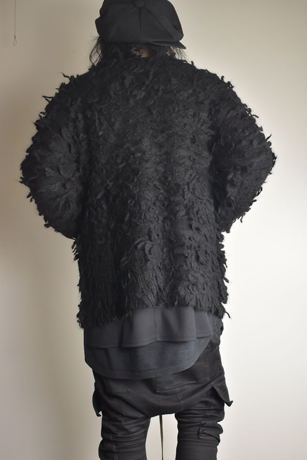 5GG Long Pile Knit Cardigan"Black" / ロングパイルニットカーディガン"ブラック"