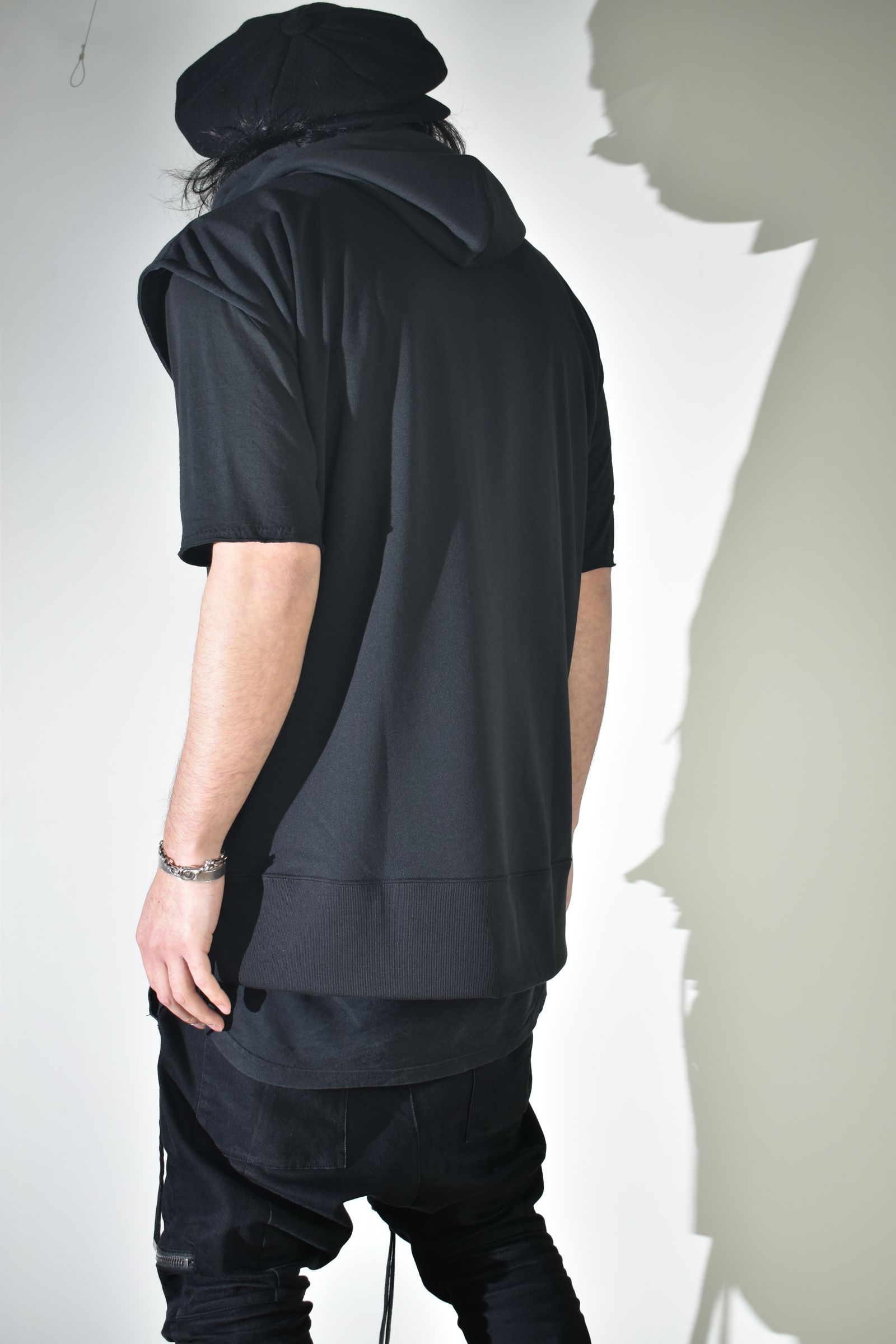 No Sleeve Zip Hoodie"Black" / ノースリーブジップフーディ"ブラック"