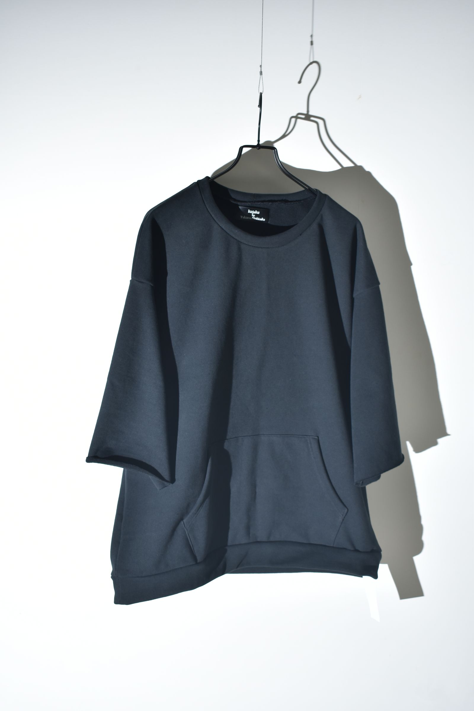 Short Sleeve Sweatshirt with Pocket"Black" / ショートスリーブスウェットシャツ ウィズポケット"ブラック"