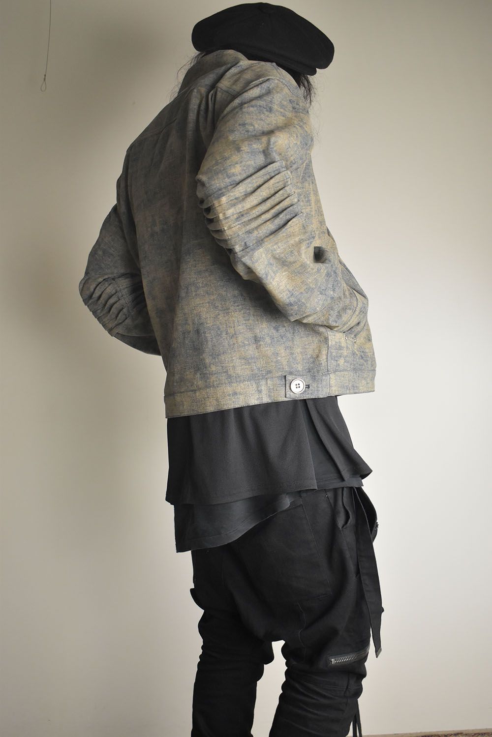 Blended Shades Denim Pin Tuck Blouson "Steel Blue" / ブレンデッドシェイドデニムピンタックブルゾン"スティールブルー"