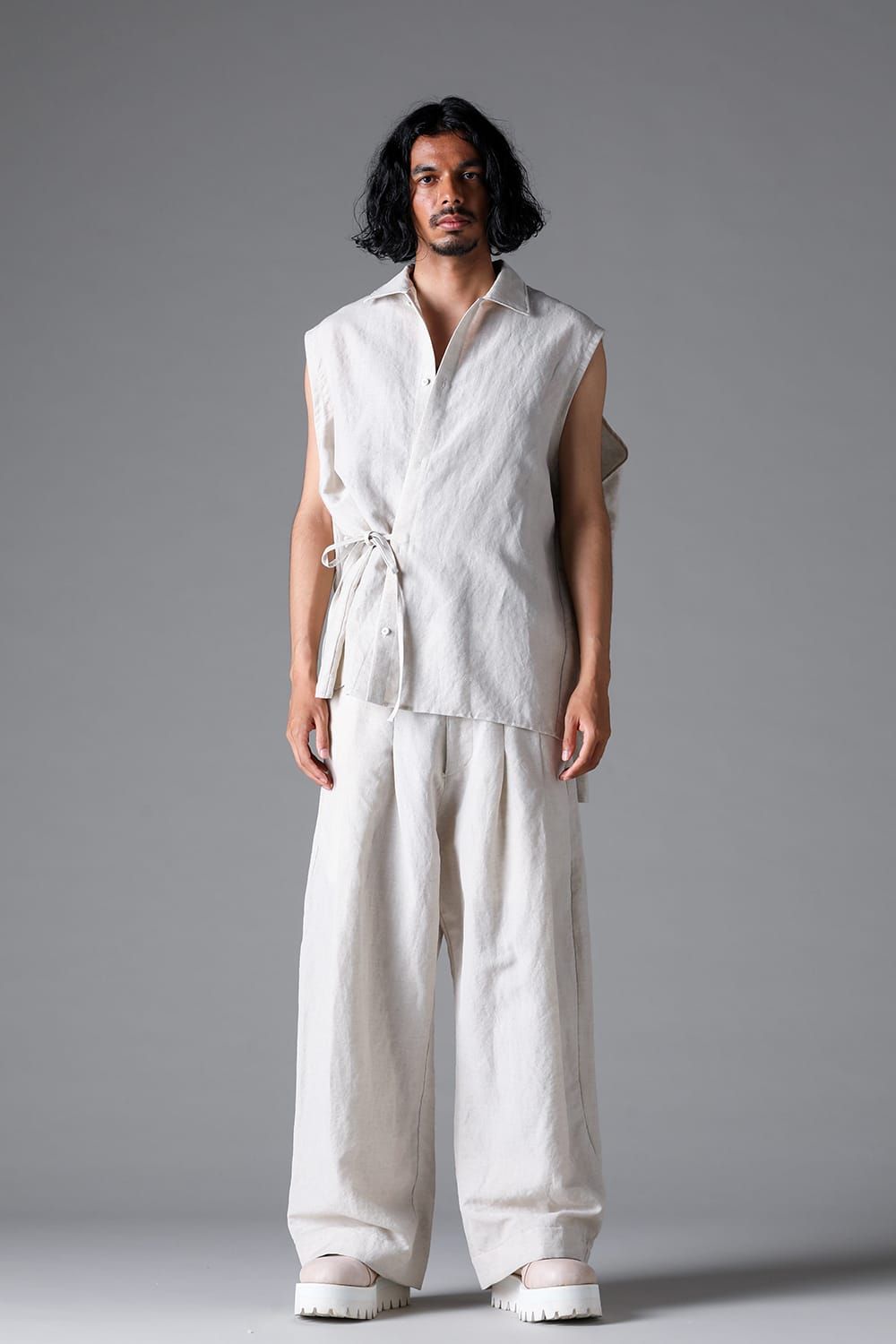 《2026SS先行予約》Tuck Wide Pants"Black / Stone /Khaki /D.Grey / ST×GY" / タックワイドパンツ"ブラック/ストーン/カーキ/ダークグレー/ストライプ×ダークグレー"