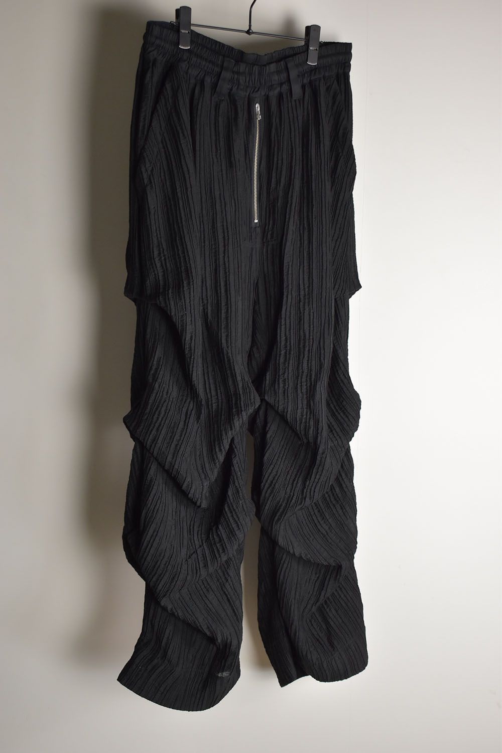 Sheer Yoryu Tuck Baggy Pants"Black"/シアータックバギーパンツ"ブラック"