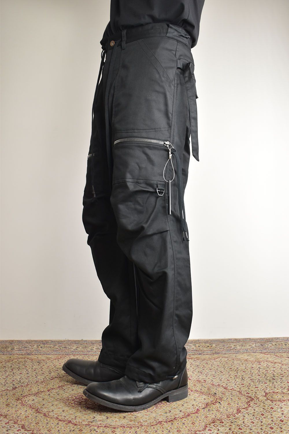 Jersey-like Denim Work Baggy Pants “Black" / ジャージーライクデニムワークバギーパンツ"ブラック"