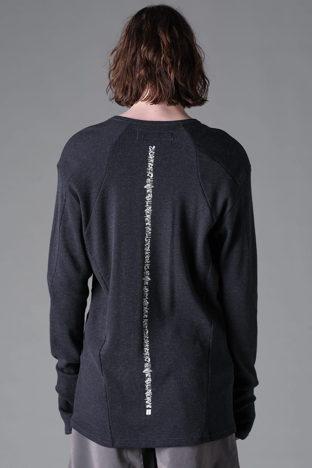 《2026AW先行予約》Back Printed Waffle Jersey Long  Sleeve Tee"Black / D.Grey / Ivory /Khaki"バックプリントワッフルジャージーロングスリーブTee"ブラック/ダークグレー/アイボリー/カーキ"