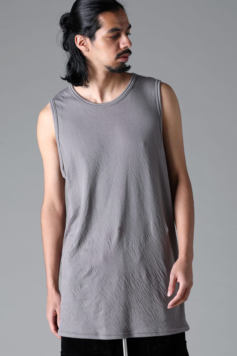 《2025AW先行予約》Double Gauze Long Tank Top"Black / Ivory /Khaki /Grey /D.Grey" /ダブルガーゼロングタンクトップ"ブラック/アイボリー/カーキ/グレー/ダークグレー"