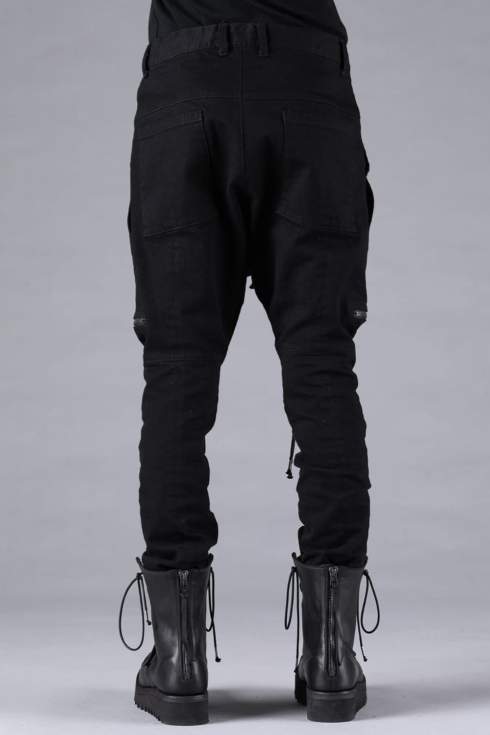 Stretch Denim Salopette Pocket Cargo Jogger Pants "Black" / ストレッチデニムサロペットポケットカーゴジョグパンツ"ブラック"