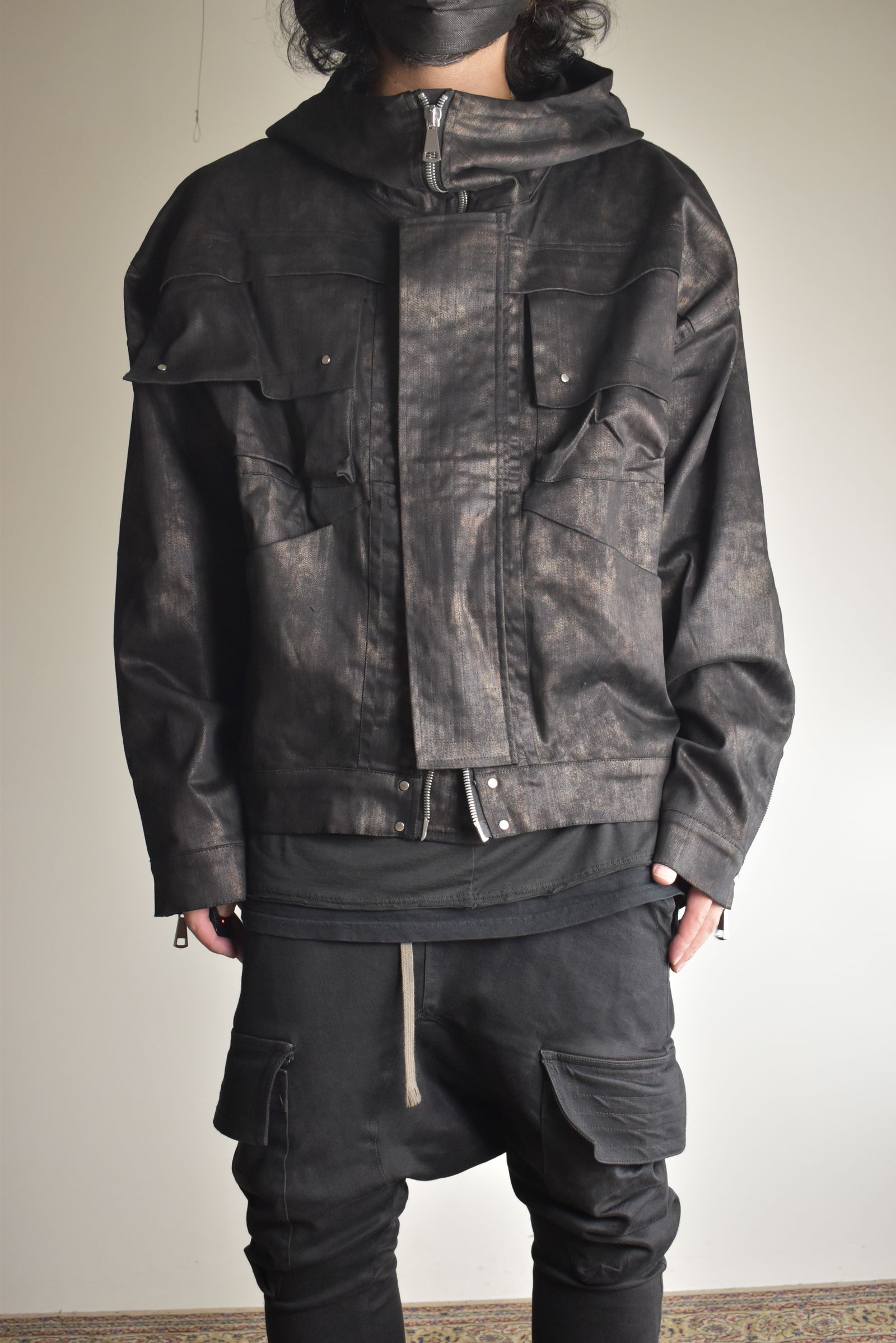 Metal Steam Camouflage Hooded Blouson"Black × Brown" / メタルスチームカモフラージュ フーデッドブルゾン"ブラック×ブラウン"