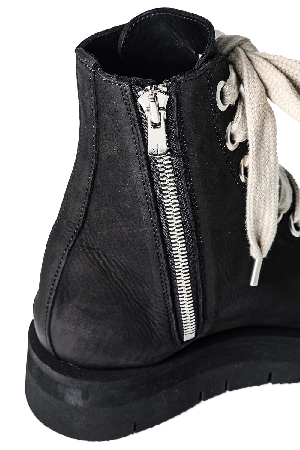 《2027SS先行予約分》 Fat Laces Leather Sneaker Boots "Black" / ファットレースレザースニーカーブーツ"ブラック"