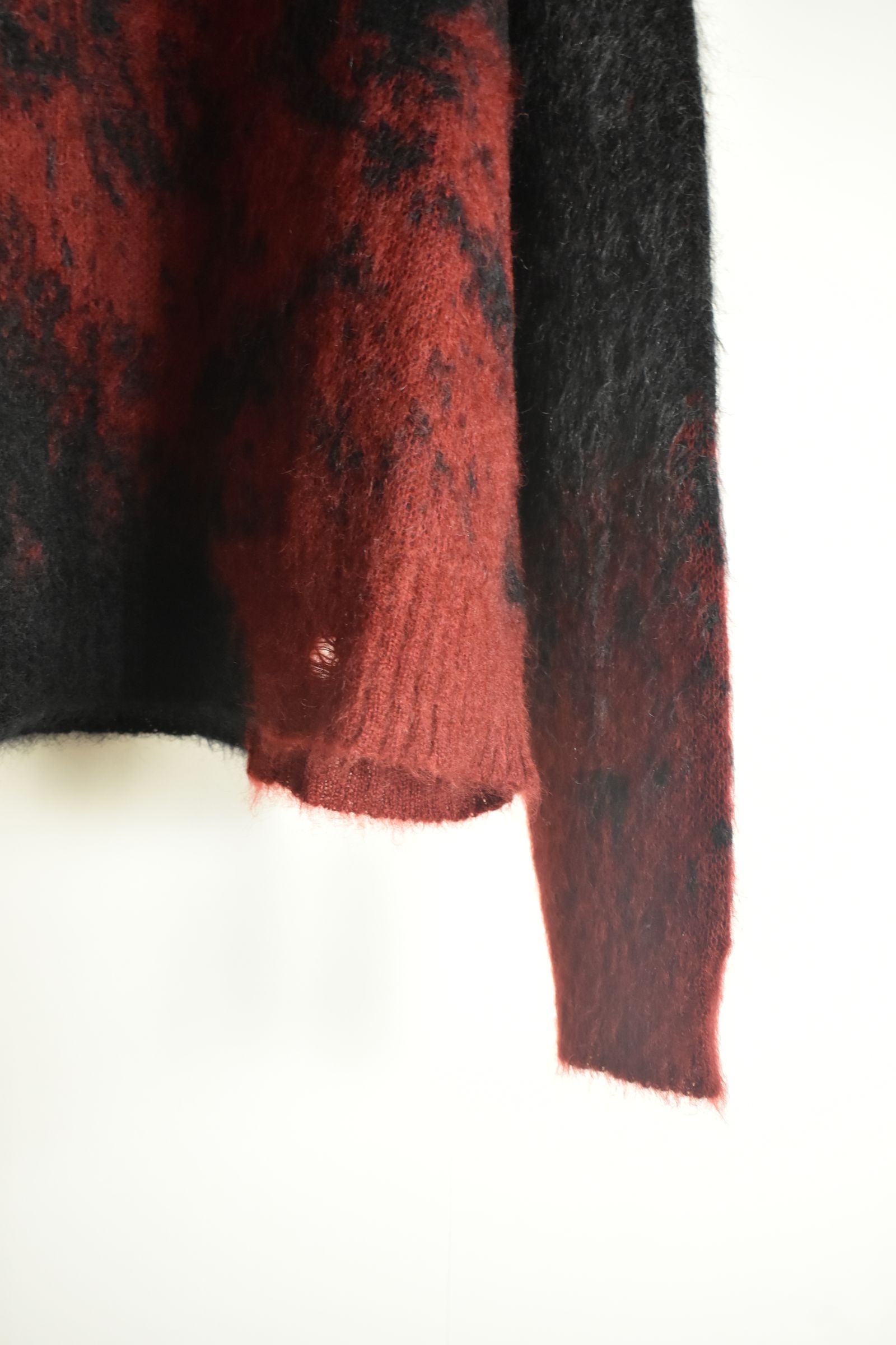 Gradation Mohair Knit Pullover"Black-Red" / グラデーションモヘアニットプルオーバー"ブラックレッド"
