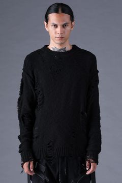 《2027SS先行予約分》3G Damage Knit Pullover "Black" / 3Gダメージニットプルオーバー"ブラック"