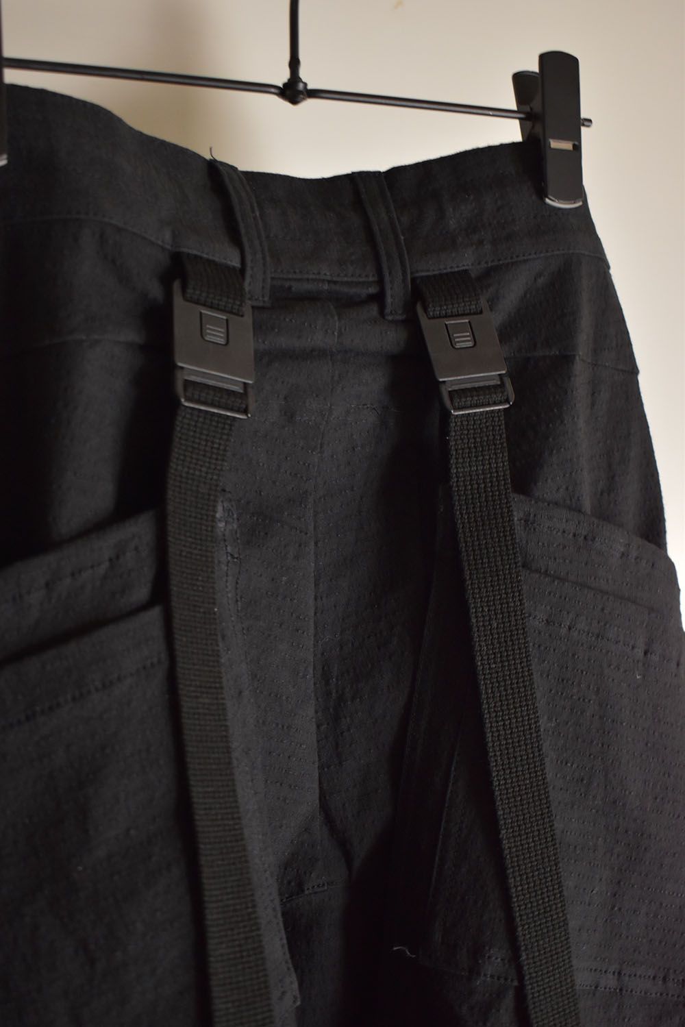 Ripstop Detachable Shorts Layered Cargo Jog Pants"Black" / リップストップデタッチャブルショーツレイヤードカーゴジョグパンツ"ブラック"