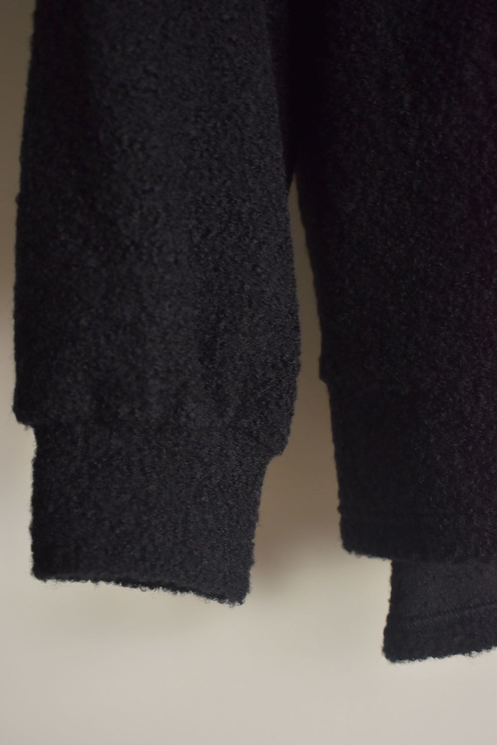 Loop Knit High Neck Long Sleeve T-Shirt "Black" / ループニットハイネックロングスリーブTシャツ"ブラック"