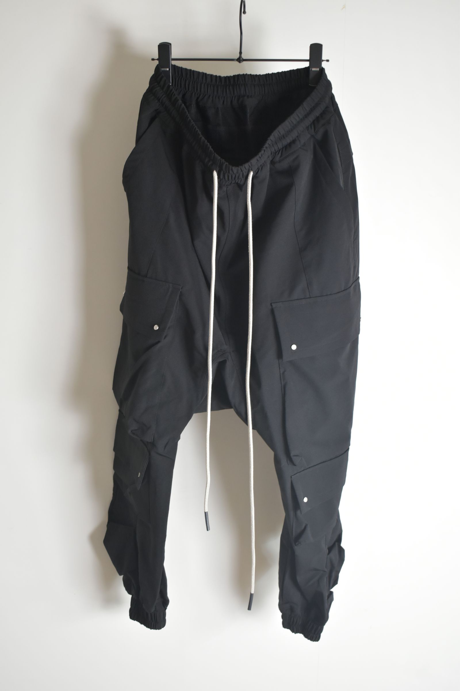 Stretch Nylon Military Sarouel Pants"Black" / ストレッチナイロンミリタリーサルエルパンツ"ブラック"