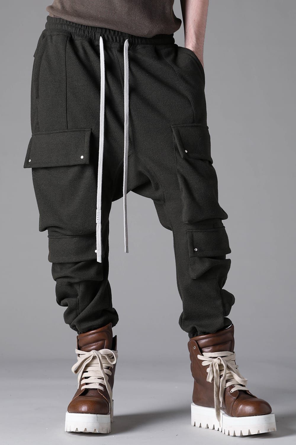 《2026AW先行予約》Knit Jersey Military Sarrouel Easy Pants"Black / Khaki" / ニットジャージーミリタリーサルエルイージーパンツ"ブラック / カーキ"