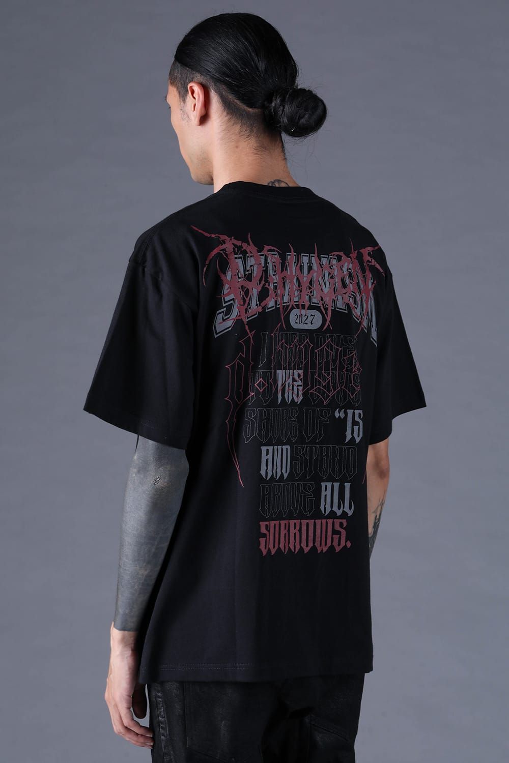 《2027SS先行予約分》Printed T-Shirt: METAL & COLLEGE LOGO "Black" / プリントTee  -Metal & College Logo "ブラック"