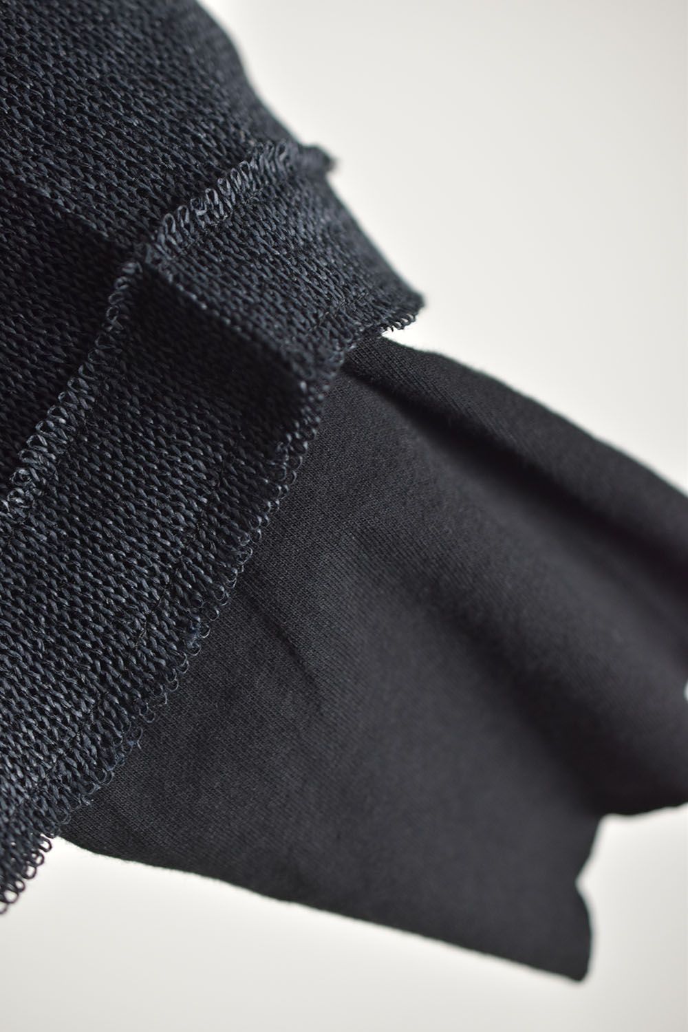 Washi×Rayon Knit Layered Tee"Black"/和紙×レーヨンニットレイヤードTシャツ"ブラック"