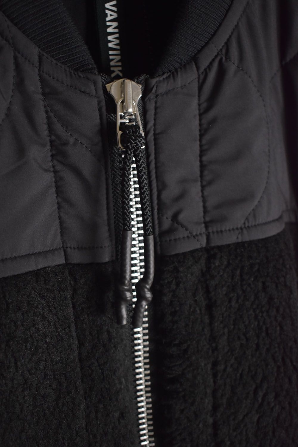 Combination Zip Boa Jersey"Black" / コンビネーションジップボアジャージー"ブラック"