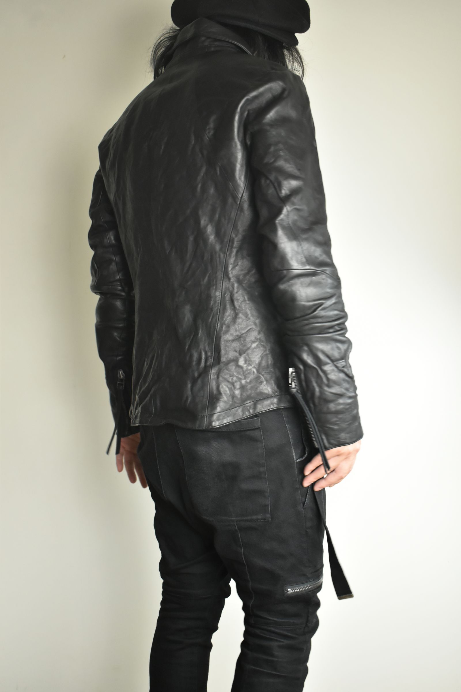 Horse Leather Collar Detachable Jacket"Black" / ホースレザーカラーデタッチャブルジャケット"ブラック"