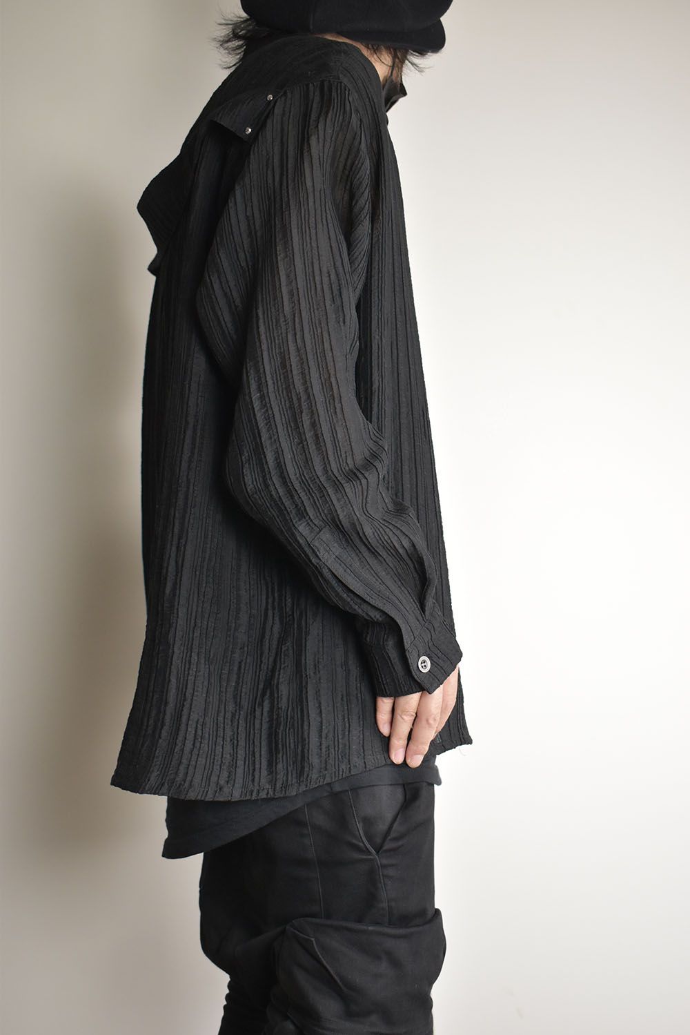 Sheer Yoryu Shirts"Black"/シアーシャツ"ブラック"