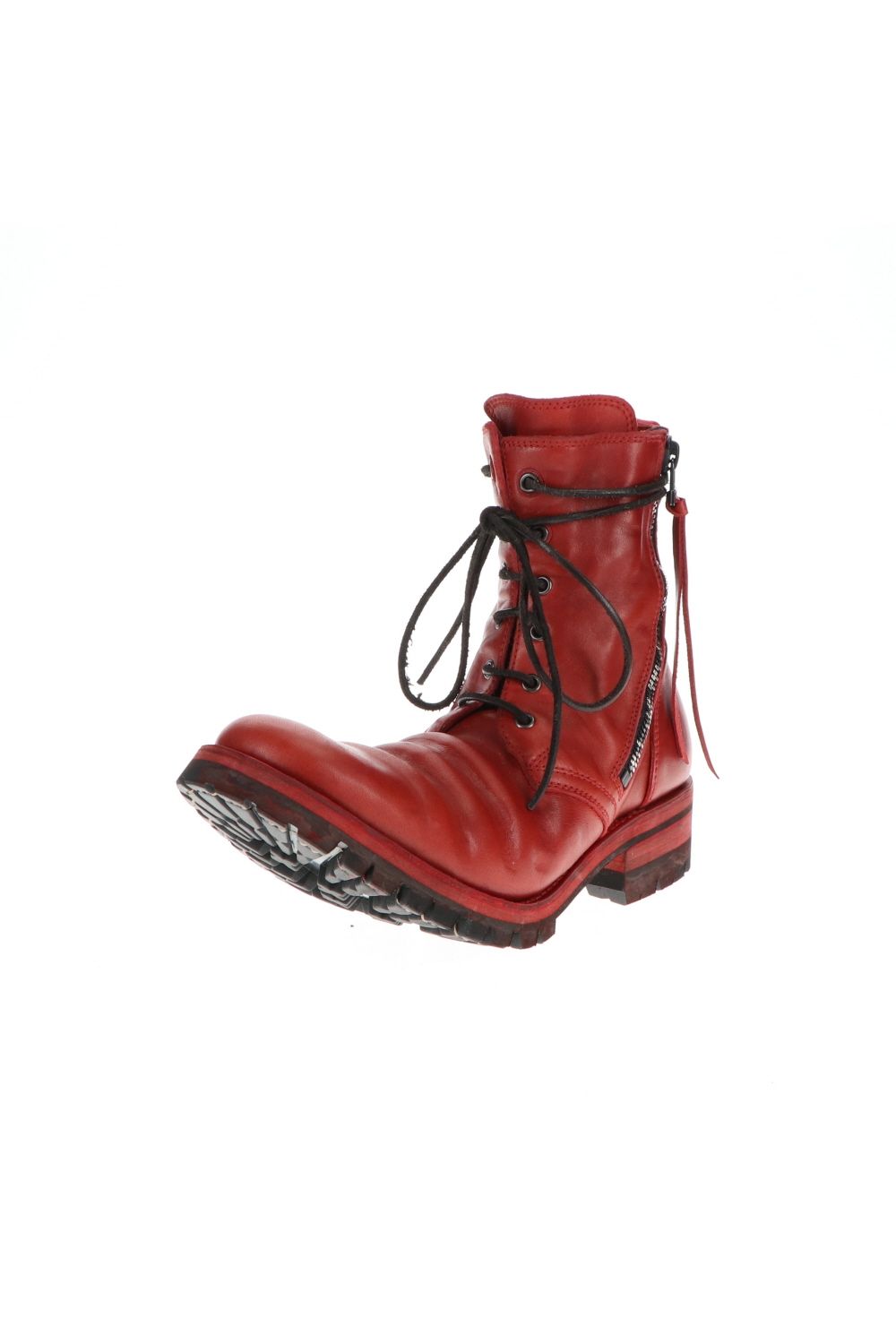 Horse Leather Lace Up Combat Boots"Red"/アップホースレザーレースアップコンバットブーツ"レッド"