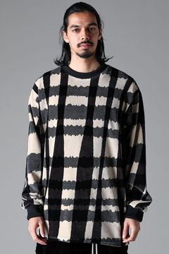 《2025AW先行予約》Checked Pattern Crew Neck Pullover"Black×Grey×Ivory" / チェックパターンクルーネックプルオーバー"ブラック×グレー×アイボリー"