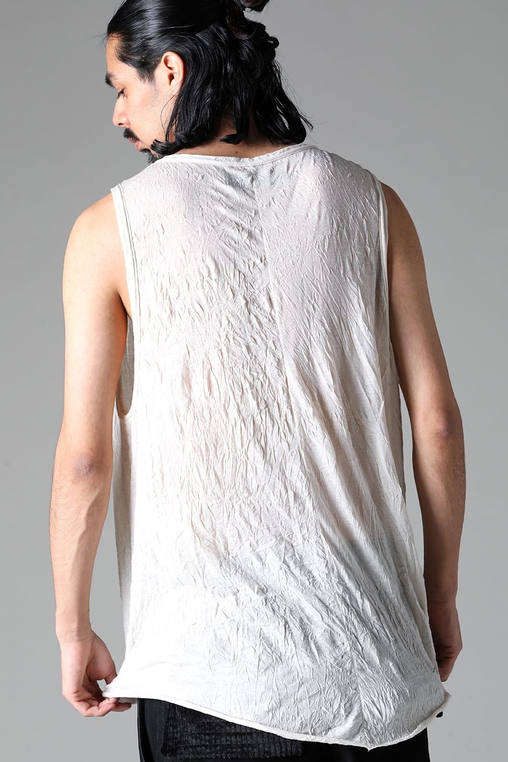 《2025AW先行予約》Gauze Washer Tank Top"Black / Grey / Ivory /Beige" /ガーゼワッシャタンクトップ"ブラック / グレー / アイボリー /ベージュ"