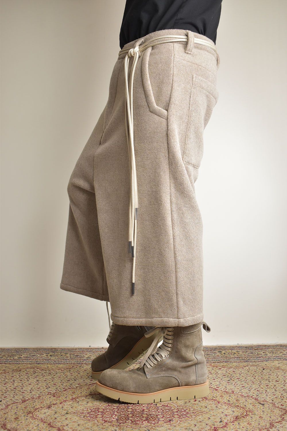 Fleece Over Cropped Pants"Beige"/フリースオーバークロップドパンツ"ベージュ"