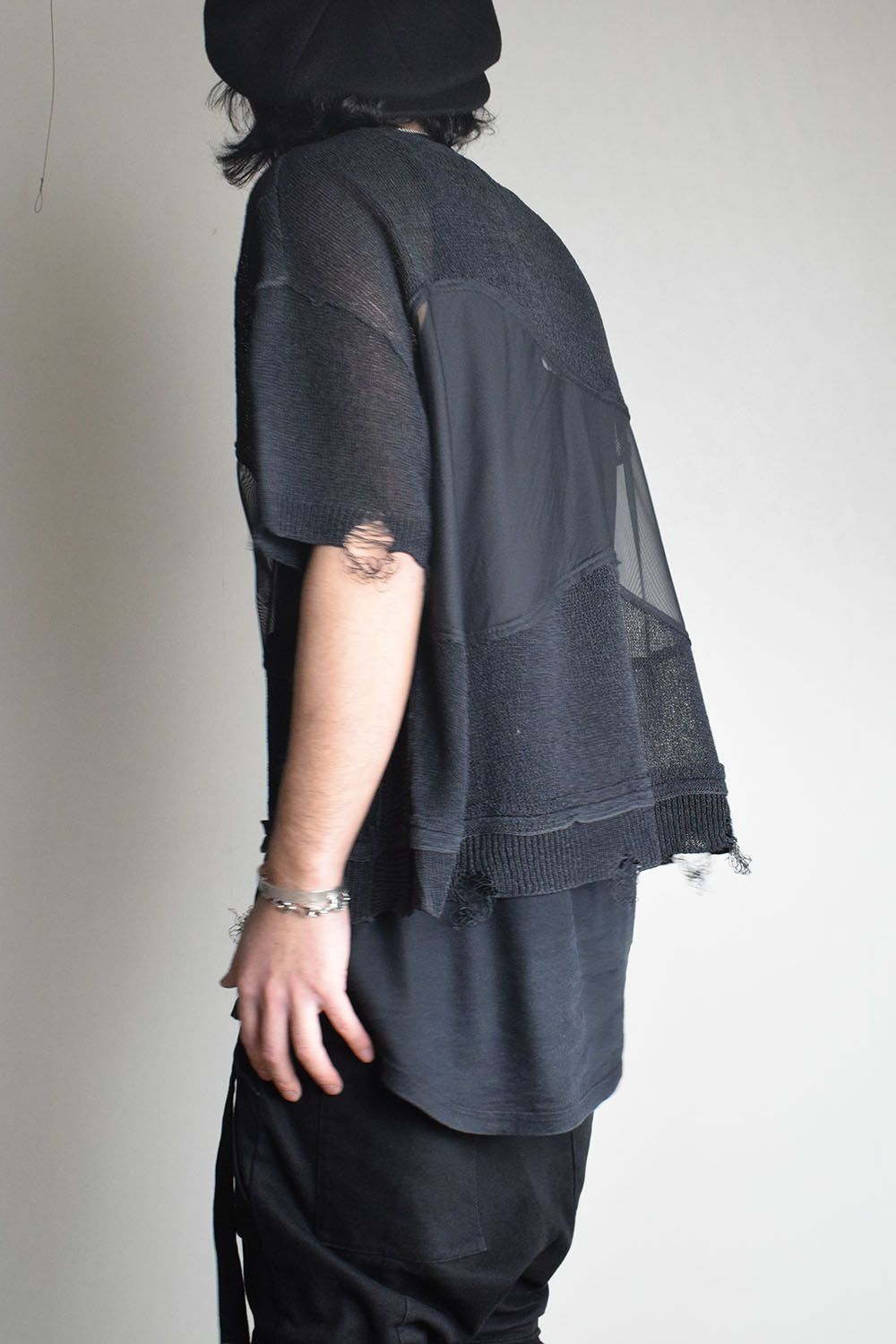 Dock Reverse Knit Tee"Black" / ドッキングリバースニットTee"Black"