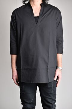 Cotton Rayon Sapphire Cool Skipper Shirts"Black"/コットンレーヨンサファイアクールスキッパーシャツ"ブラック"