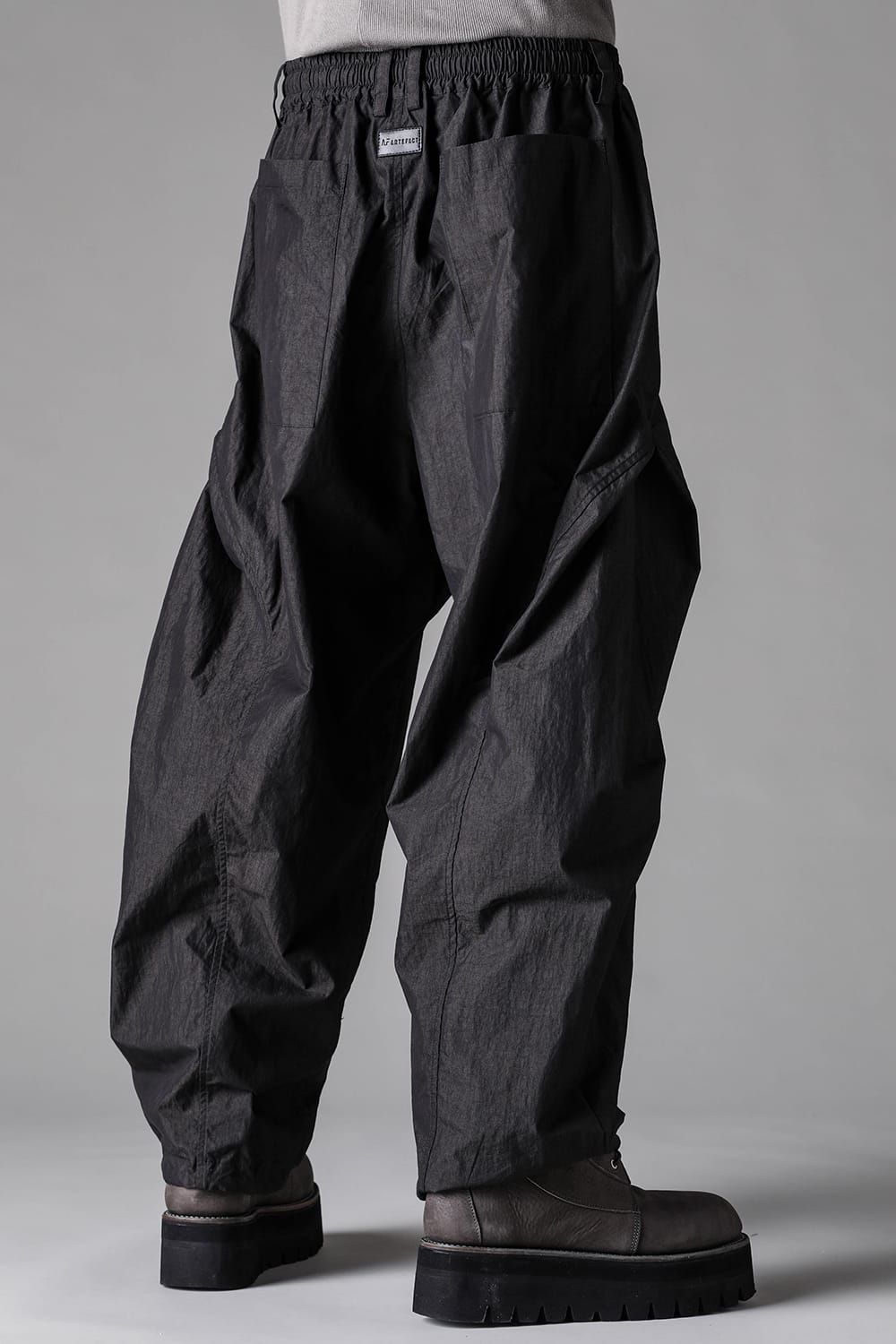 《2027SS先行予約》Cotton Nylon Side Tuck Tapared Pants"Black" / コットンナイロンサイドタックテーパードパンツ"ブラック"