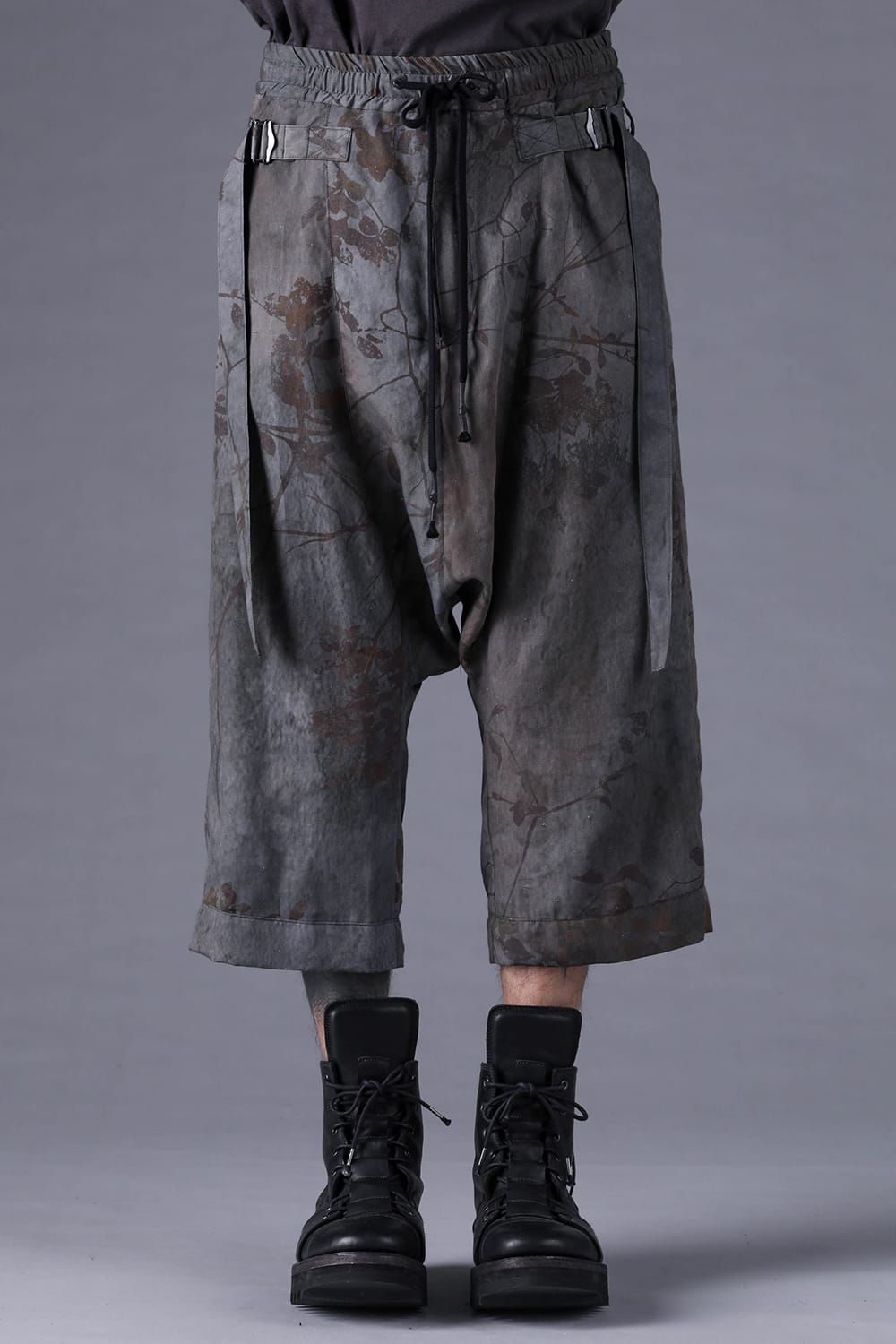 《2027SS先行予約分》Inkjet-Printed Wide-Leg Cropped Pants"Charcoal" / インクジェットプリントワイドクロップドパンツ"チャコール"