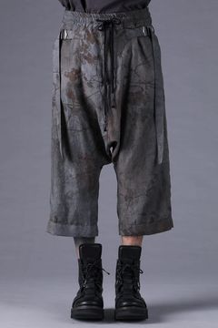 《2027SS先行予約分》Inkjet-Printed Wide-Leg Cropped Pants"Charcoal" / インクジェットプリントワイドクロップドパンツ"チャコール"