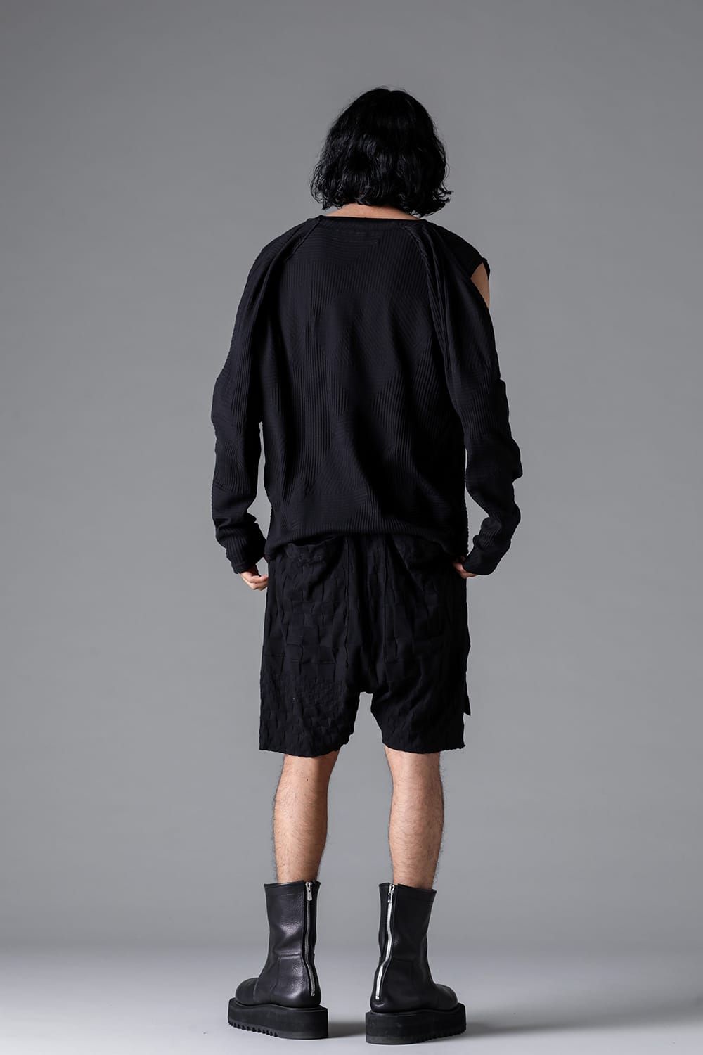 《2026SS先行予約》Deformed Stripe Pattern Shiva Long Sleeve Tee "Black / Cream" /ディフォルメドストライプパターンシヴァロングスリーブ"ブラック/クリーム"